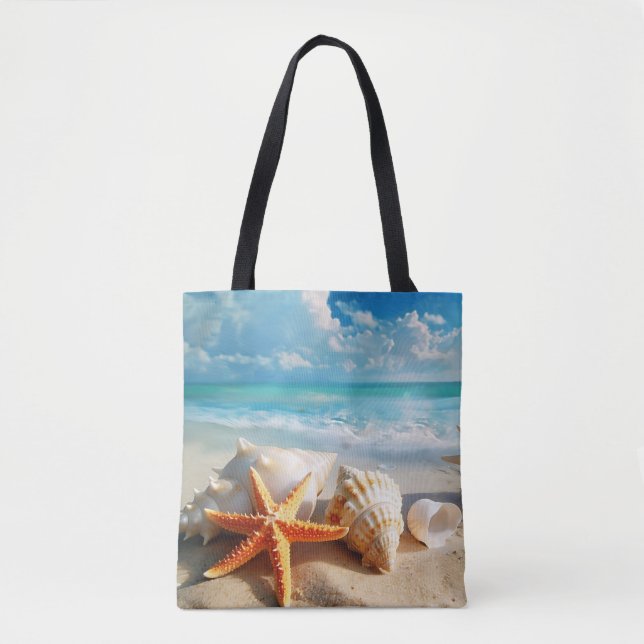 Strandinspirierte Tragetasche Tasche (Vorderseite)