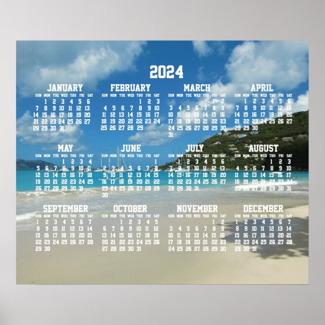 Strandkalender 2024 mit Foto Poster (Vorne)