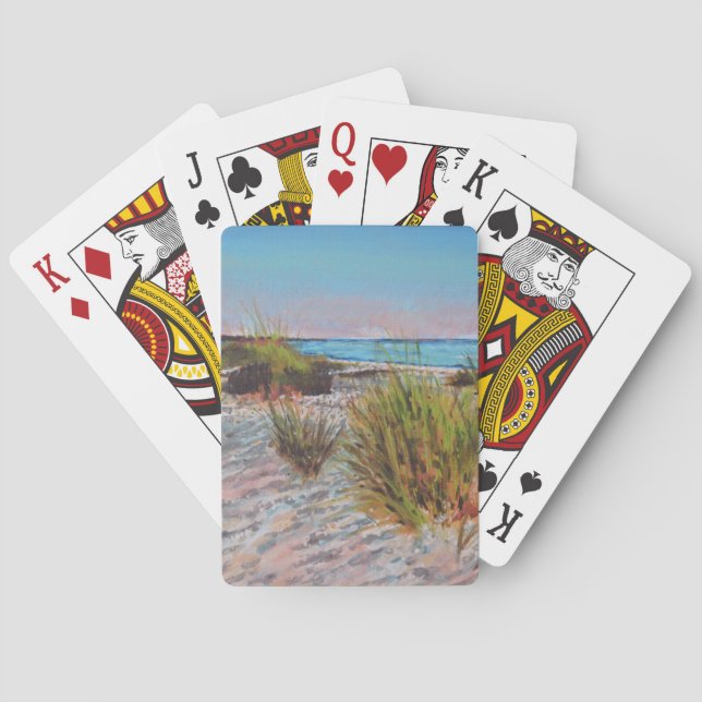 Strandkastenmalerei rosa spielkarten (Rückseite)