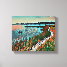 Strandkastenweg gepflasterte Leinwand Print