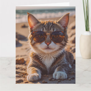 STRANDKATZE GEBURTSTAGSGRUSSKARTE KARTE
