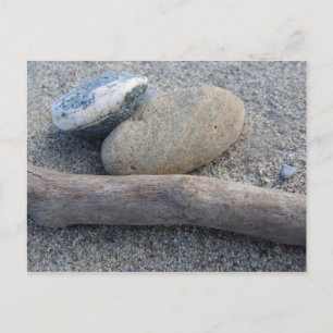 Strandkies und Holzpflaster Postkarte