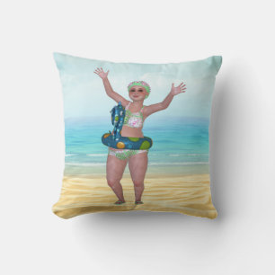 Strandkissen mit sonniger Badebekleidung Kissen