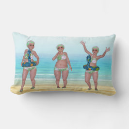 Strandkissen mit sonniger Badebekleidung Lendenkissen