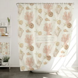 Strandkorallen Starfish Muschel Wasserfarbe Duschvorhang