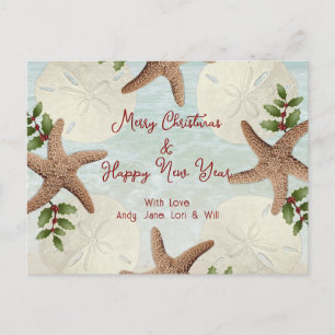 Strandkranz Sanddollars Weihnachts-Postkarte Postkarte