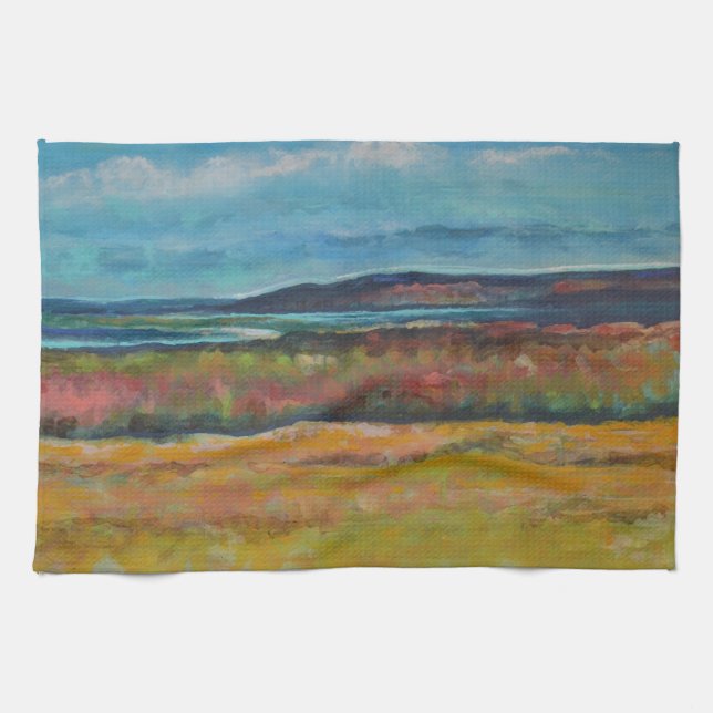 Strandküste bemalte Dünen Kunstwerk Küche Handtuch (Horizontal)