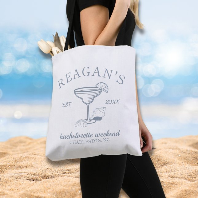 Strandküste Girls Wochenende Junggeselinnen-Abschi Tasche ("Last toast on the coast" beach bachelorette party girls weekend tote bag gift favor personalized )