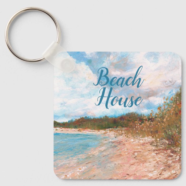Strandküste Michigan Küste Kunst Schlüsselanhänger (Vorderseite)