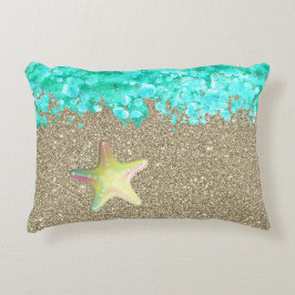 Strandküste Starfish Ozean und Sand Dekokissen