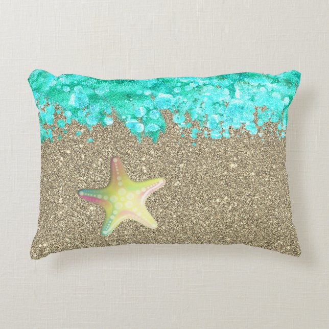 Strandküste Starfish Ozean und Sand Dekokissen (Vorderseite)