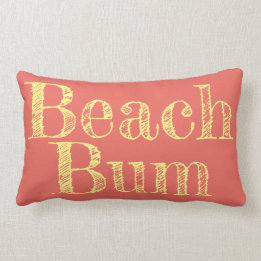 Strandlachs und gelbe BUM-Typografie Lendenkissen