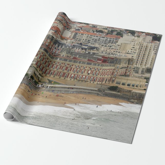 Strandlandschaft Frankreich: Der alte Badeort Geschenkpapier (Ungerollt)