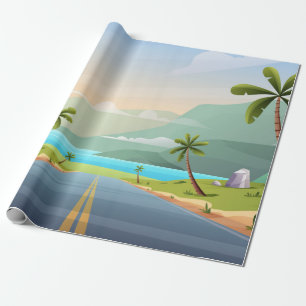 Strandlandschaft Geschenkpapier