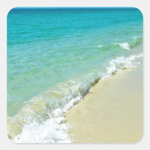 Strandlandschaft Quadratischer Aufkleber