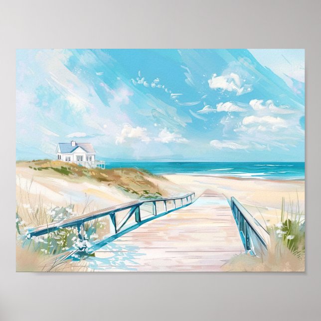 Strandlandschaft zur Darstellung des Aquarells Poster (Vorne)
