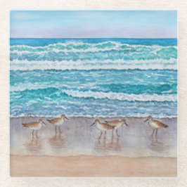Strandläufer an der Monterey Bay Glasuntersetzer