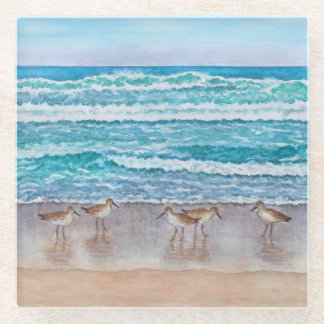 Strandläufer an der Monterey Bay Glasuntersetzer