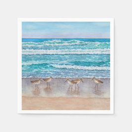 Strandläufer an der Monterey Bay Serviette