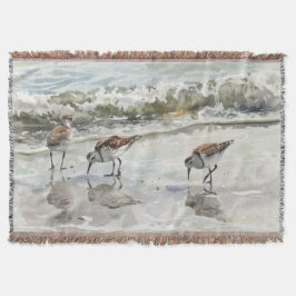Strandläufer Strand Kunst Aquarelle  Decke