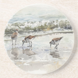 Strandläufer Strand Kunst Aquarelle  Getränkeuntersetzer