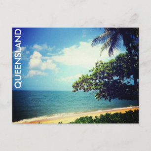 Strandleben in Palmenhain Postkarte