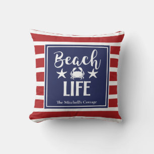 Strandleben Krabbe Seestern Küsten Chic Nautical Kissen