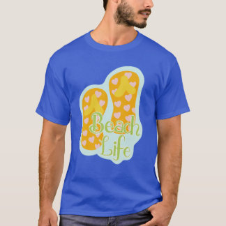 Strandleben Sommer Flip Flops Ästhetik Aufkleber J T-Shirt