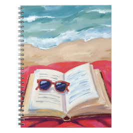 Strandlektüre | Ozeanwellen Aquarellmalerei Notizblock