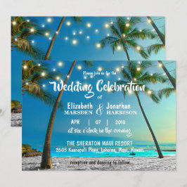 Strandlichter Tropical Beach Moderne Hochzeit Einladung