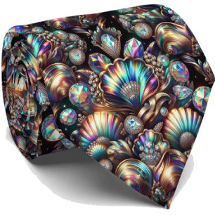 Strandliebhaber Krawatte   Opal-Diamant-Muschel-Mu