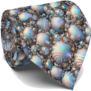 Strandliebhaber Krawatte   Opal-Diamant-Muschel-Mu