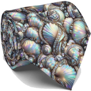 Strandliebhaber Krawatte   Opal-Diamant-Muschel-Mu
