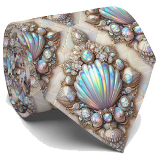 Strandliebhaber Krawatte   Opal-Diamant-Muschel-Mu
