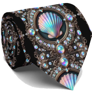 Strandliebhaber Krawatte   Opal-Diamant-Muschel Mu
