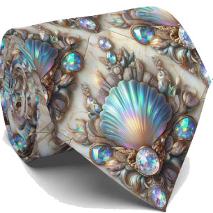 Strandliebhaber Krawatte   Opal-Diamant-Muschel-Mu