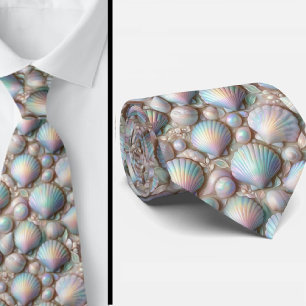 Strandliebhaber-Schlips   Opal schillernde Muschel Krawatte