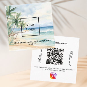 Strandlogo qr Code instagramm folgen Quadratische Visitenkarte
