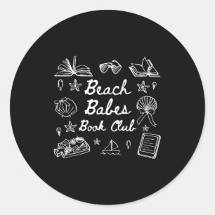 Strandmädchen Buchclub Sommer Stimmung Bücherwurm  Runder Aufkleber