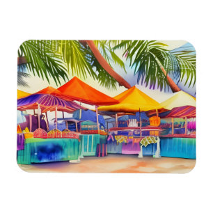 Strandmarkthallen Aquarell Magnet