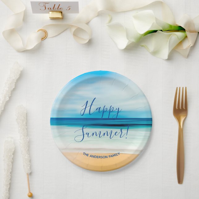 Strandmeer Sommer Party Pappteller (Hochzeit)