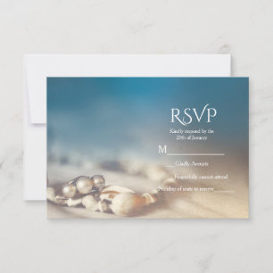 Strandmuscheln & Perlen-Schmuck Elegante RSVP-Kart RSVP Karte