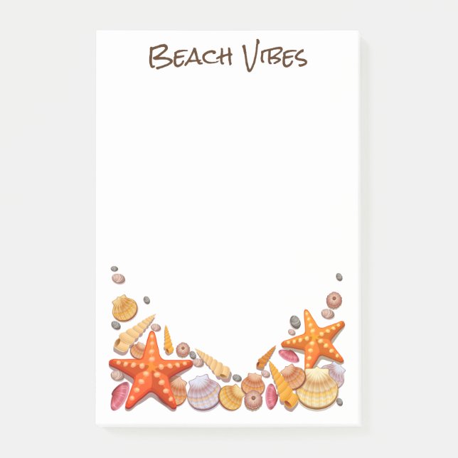 Strandmuscheln Post-it Klebezettel (Vorderseite)