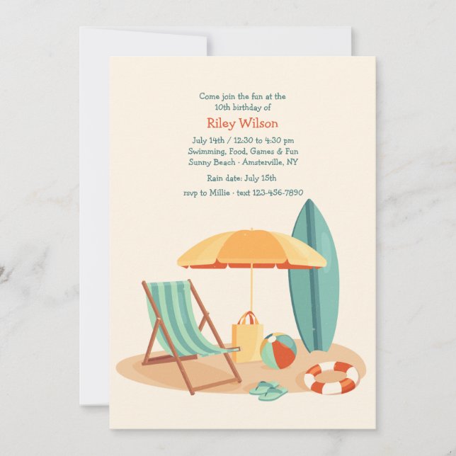 Strandnahe Party Einladung (Vorderseite)