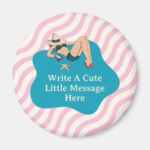 Strandnähe Pinup: Vintager Strandparadies Magnet