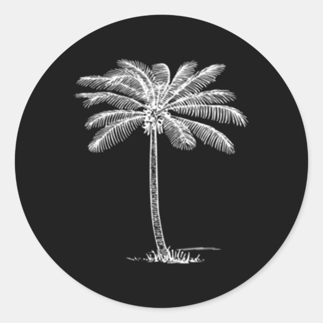 Strandpalme Tree Tropical Vacation Runder Aufkleber (Vorderseite)