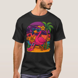 Strandpalmen-Sommer-Sonnenuntergang-Urlaub-Lustig T-Shirt