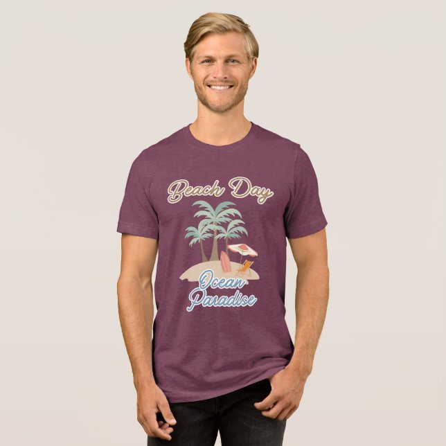 Strandparadies Tri-Blend Shirt (Vorderseite voll)