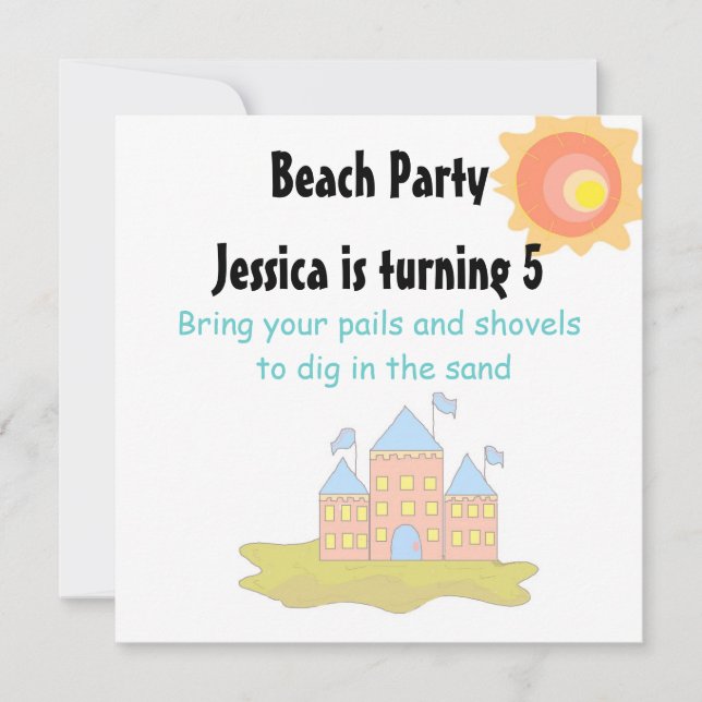 Strandparty Einladung (Vorderseite)