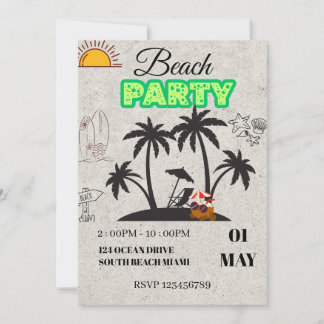 Strandparty-Einladung zum Sonnenuntergang Einladung